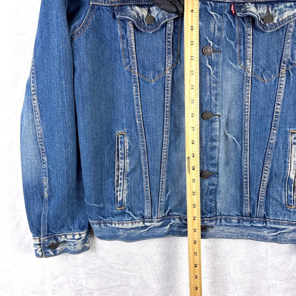VTG Levis Trucker Jacket Mens L Denim Type 3 Faded Distressed Whiskered 72334 - Picture 9 of 14